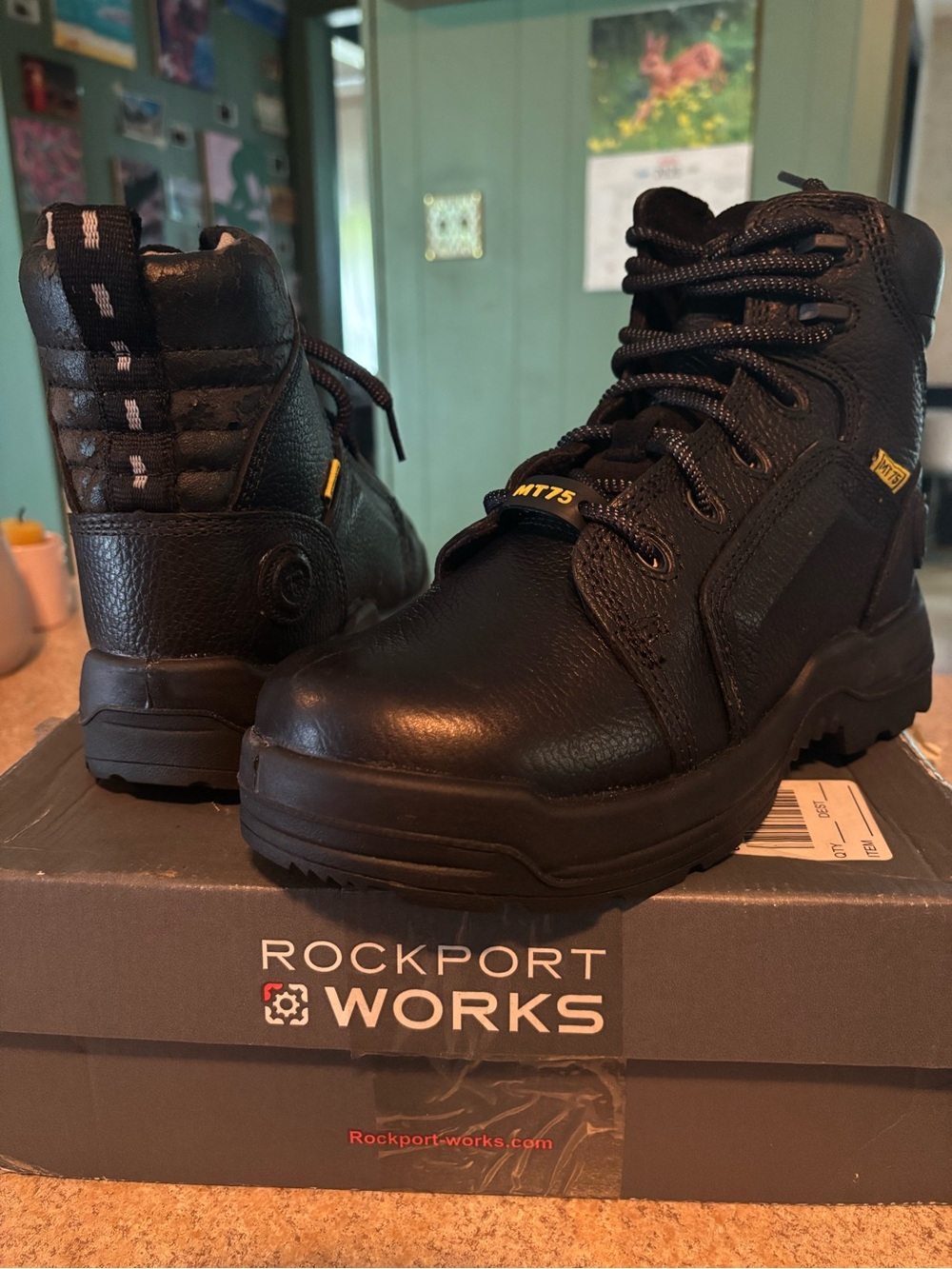 Rockport Black Work Ankle Boots